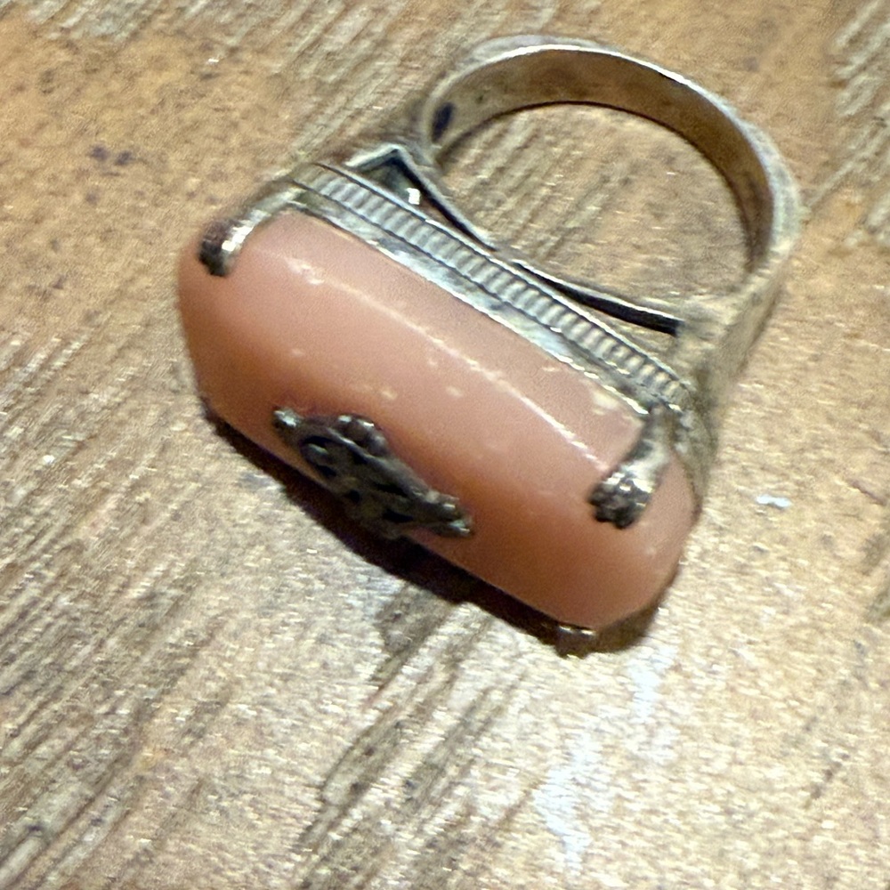 Silpada Pink and Sterling Silver Ring, size 4-4.5 cocktail ring - Picture 3 of 9